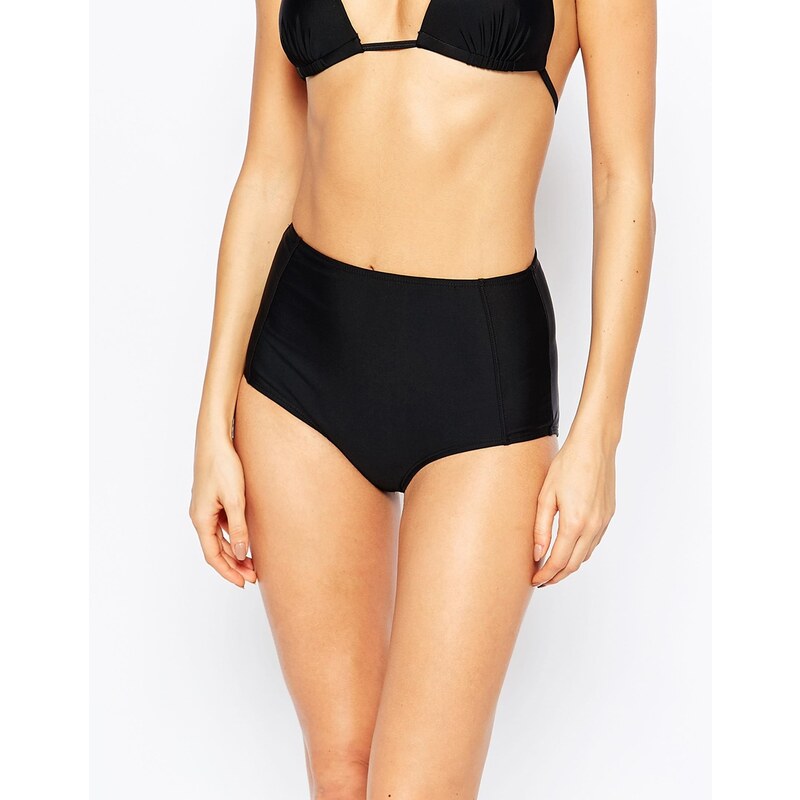 South Beach - Mix and Match - Bas de bikini taille haute - Noir