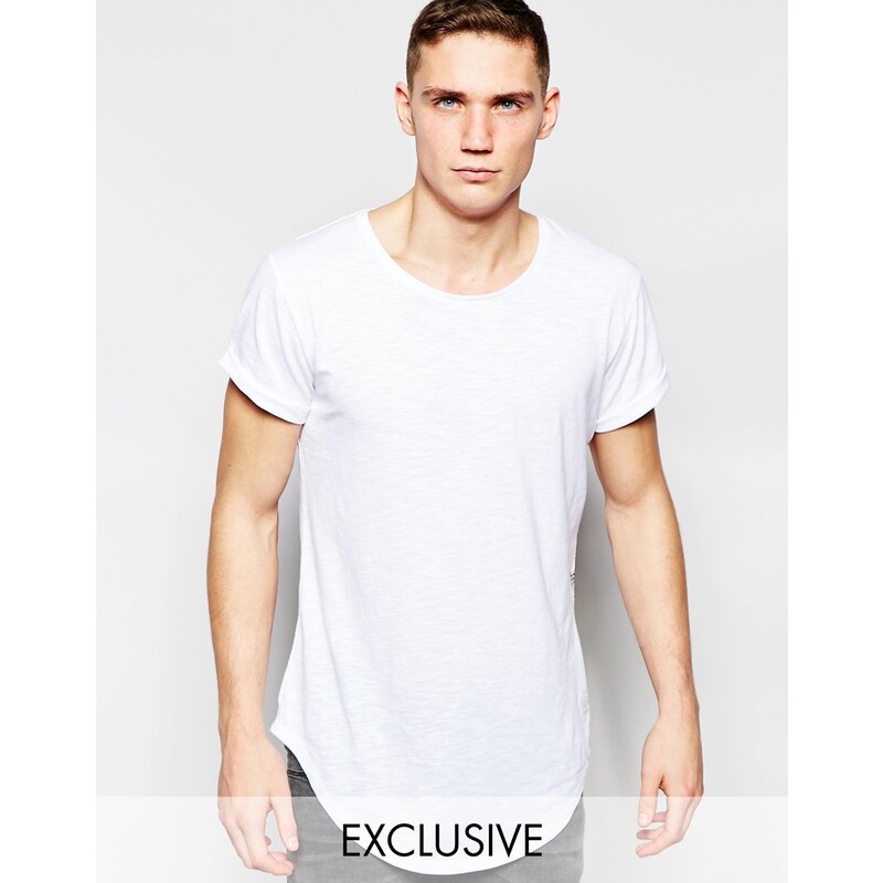 G-Star Be RAW - Vontoni - T-shirt ras du coup long coupe ample délavé exclusivité ASOS - Blanc - Blanc