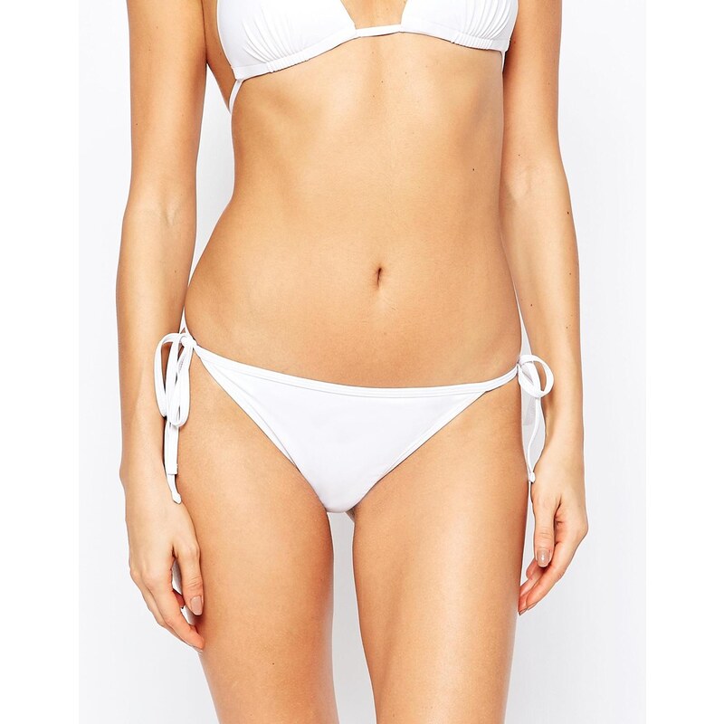 South Beach - Mix and Match - Bas de bikini avec liens à nouer - Blanc