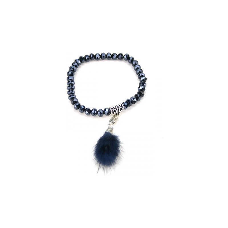 Bracelet Bleu Pompon PERLIA - Cendriyon