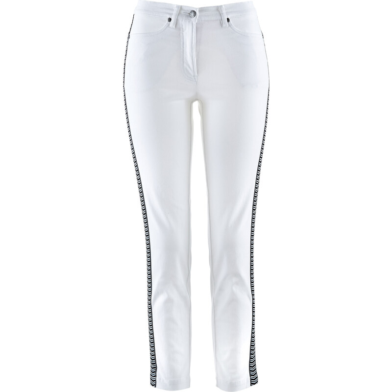 bpc selection Pantalon extensible 7/8 avec broderie blanc femme - bonprix