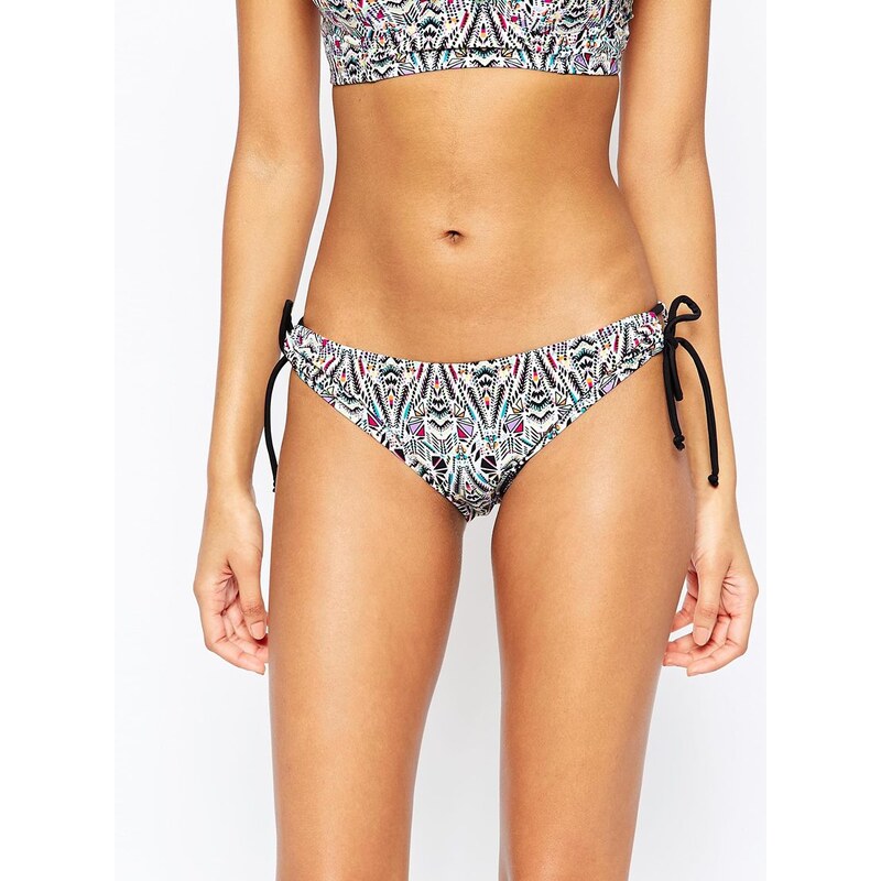 Pour Moi - Bas de bikini avec liens sur les côtés et motif géométrique - Multi
