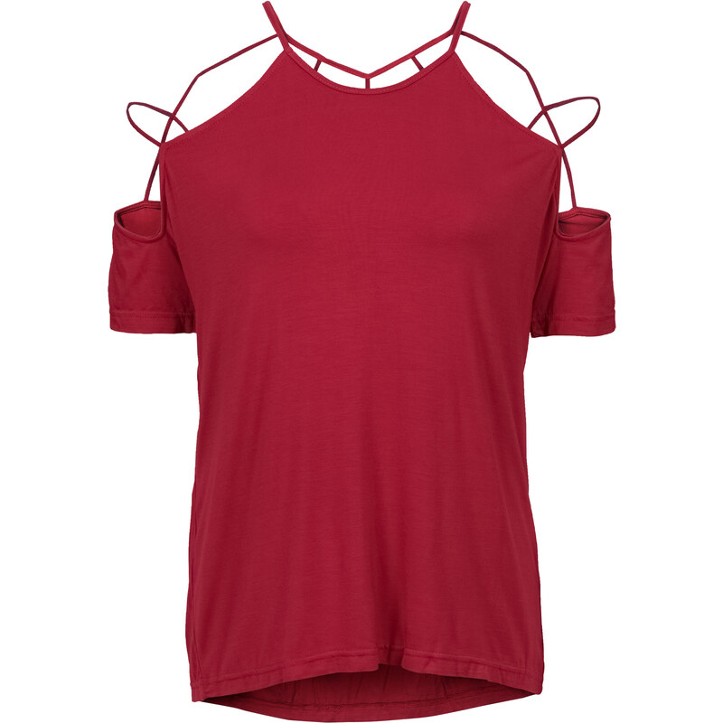 RAINBOW T-shirt avec découpes rouge manches courtes femme - bonprix