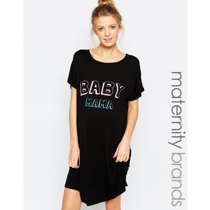 Adolescent Clothing - Baby Mama - T-shirt de nuit - Noir