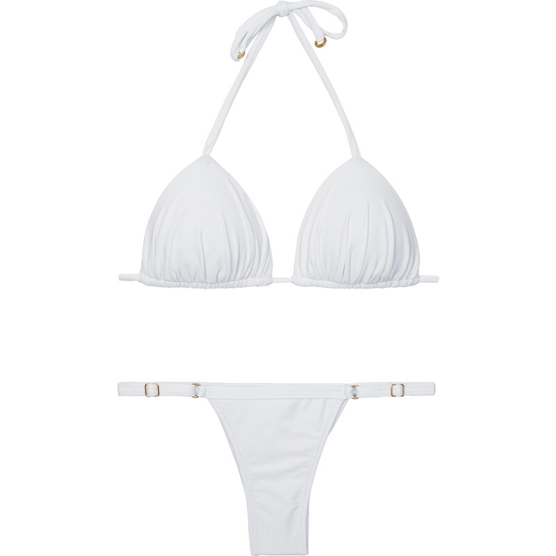La Playa Bikini Triangle à Coques Blanc, Bas Réglable - Mini White