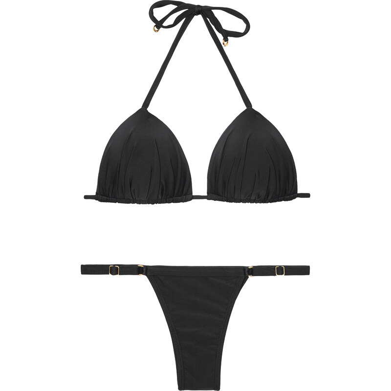 La Playa Bikini échancré Noir, Triangle Paddé, Bas Réglable - Mini Black