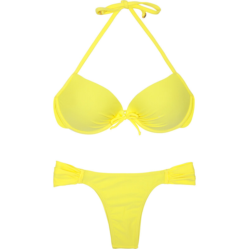 La Playa Bikini Balconnet Push Up Jaune, Bas échancré - Essencial Strega