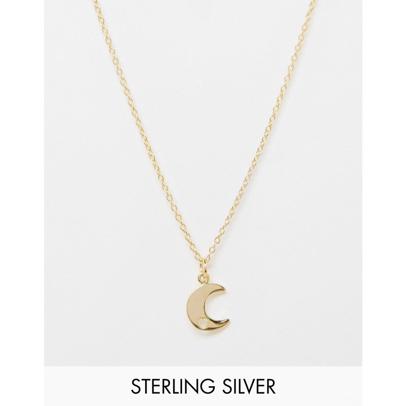 ASOS - Collier en argent massif plaqué or « Love You To The Moon And Back » - Plaqué or