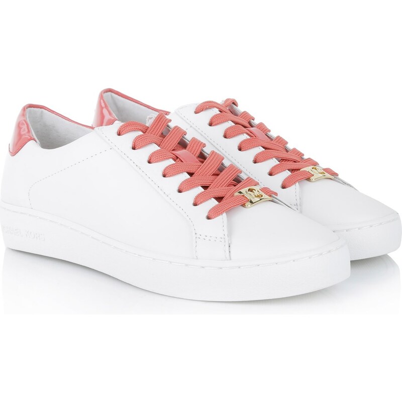 Michael Kors Sneakers, Irving Lace Up Sneaker Optic White/Watermelon en rouge, blanc