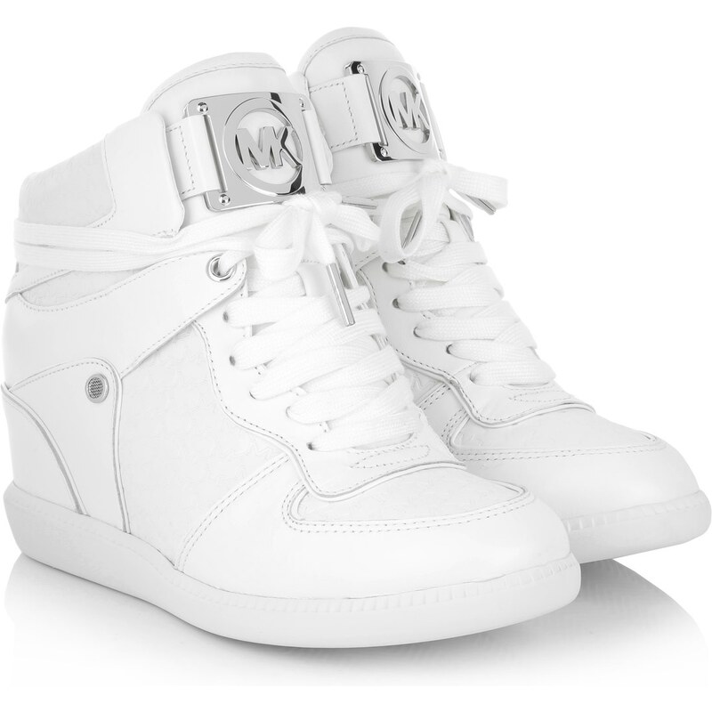 Michael Kors Sneakers, Nikko High Top Sneakers Optic White en blanc, argent