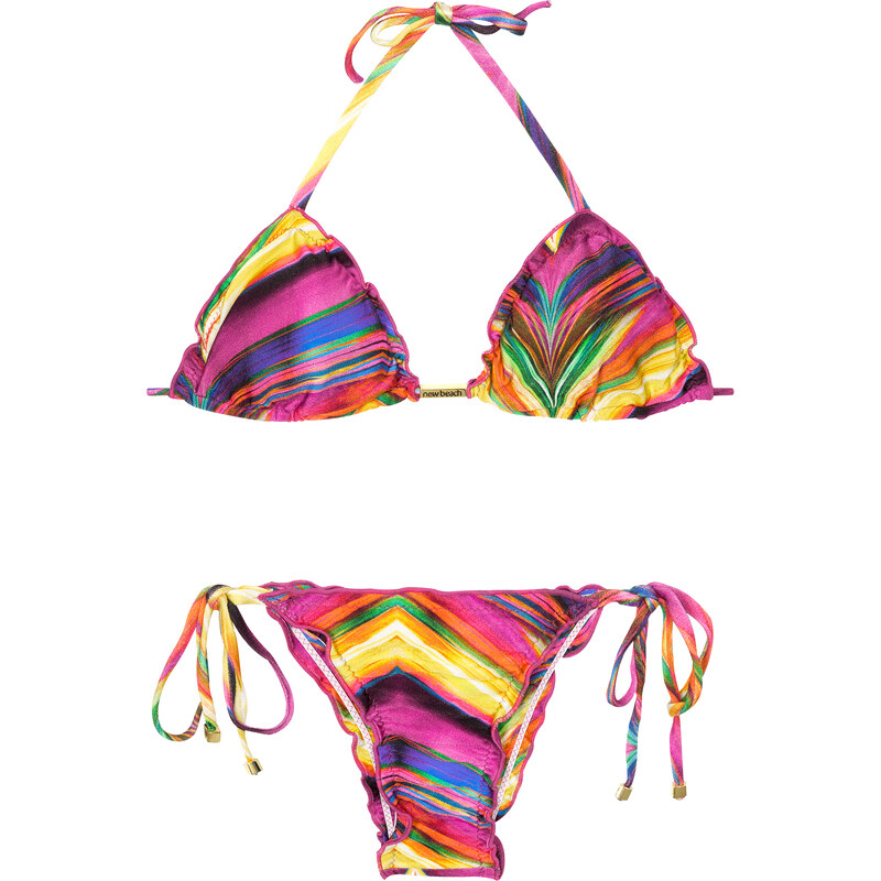 New Beach Maillots de bain femme Bikini Brésilien Multicolore, Triangle Coulissant - Bumbum Hypeness
