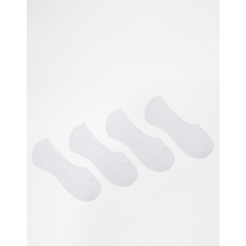 Jack & Jones - Lot de 4 paires de chaussettes invisibles - Blanc