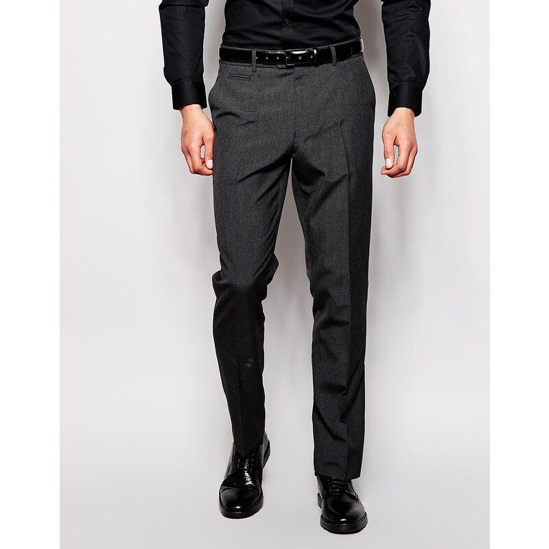 ASOS - Pantalon slim habillé style workwear - Anthracite - Gris