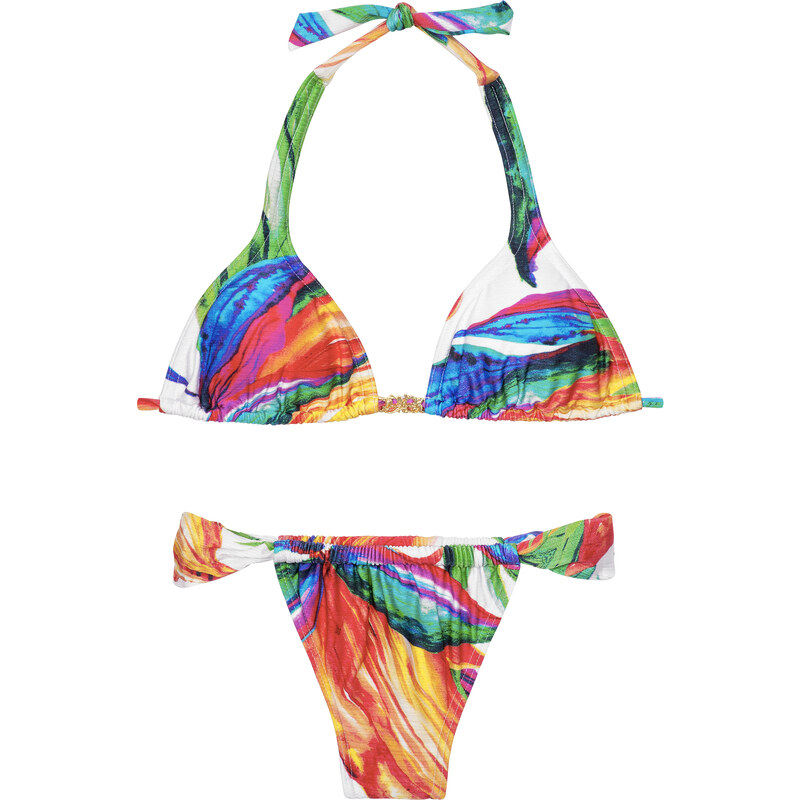 Lua Morena Bikini Triangle Foulard Coloré, Bas Réglable - Acquerello
