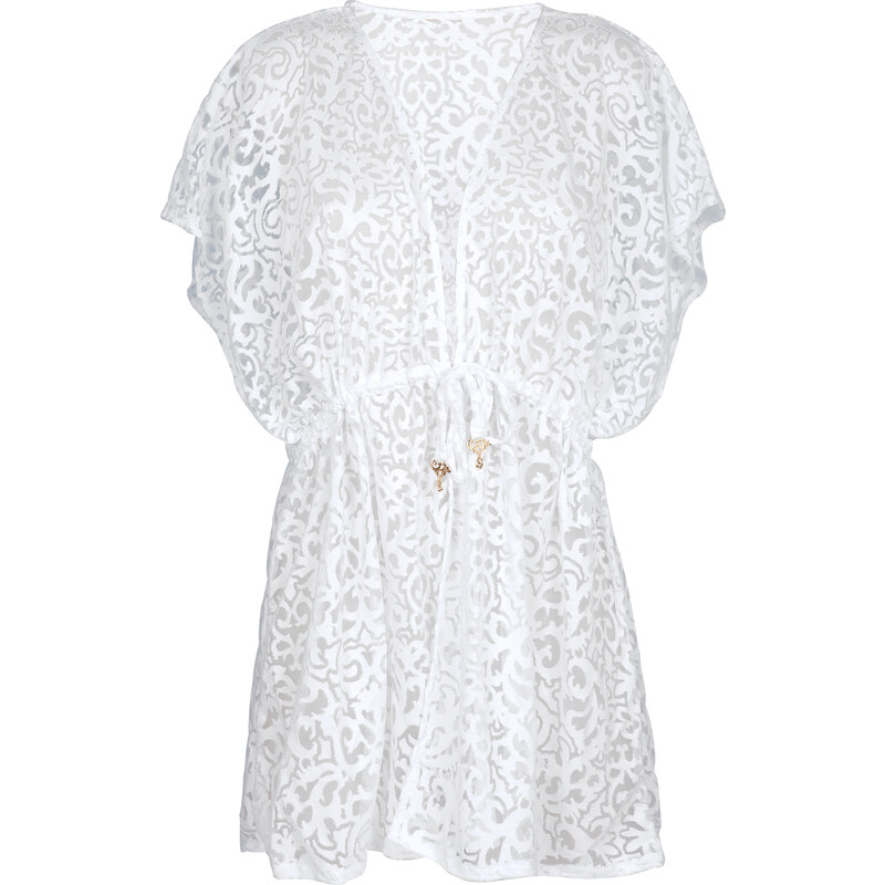 Lua Morena Kimono Blanc Ajouré Motifs Arabesques - Quimono Branco