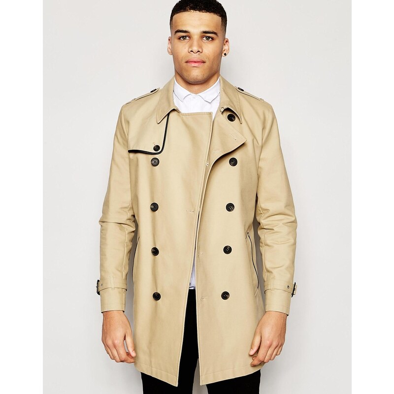 ASOS - Trench imperméable coupe croisée - Taupe - Taupe