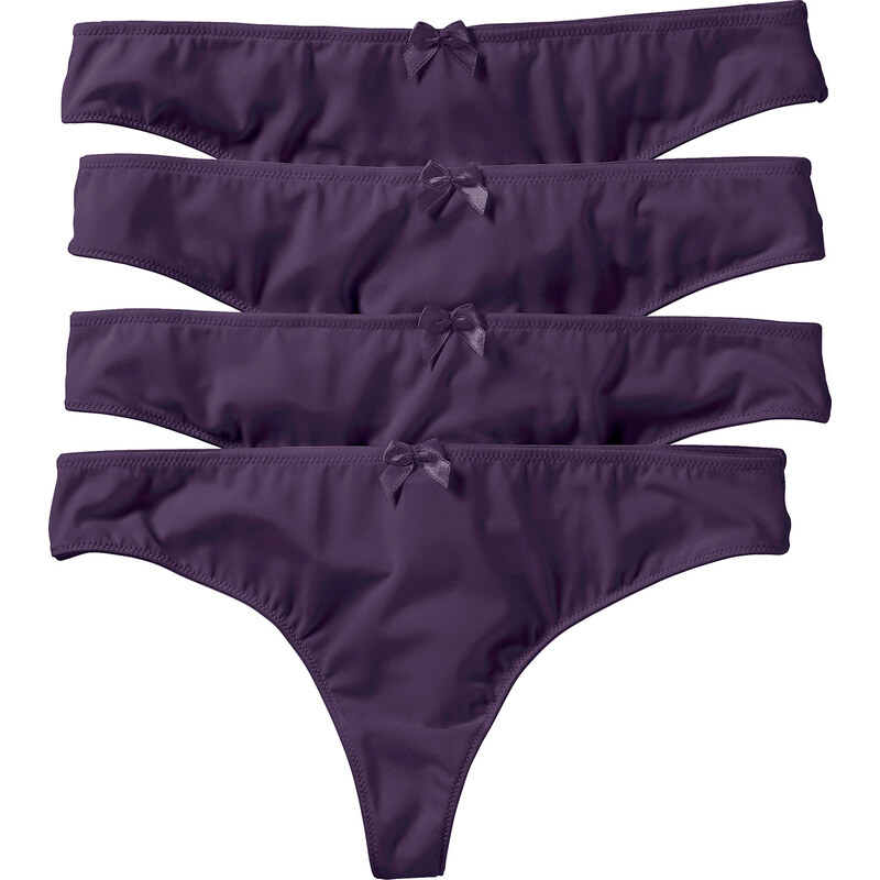 bpc bonprix collection Lot de 4 strings Micro Touch violet lingerie - bonprix