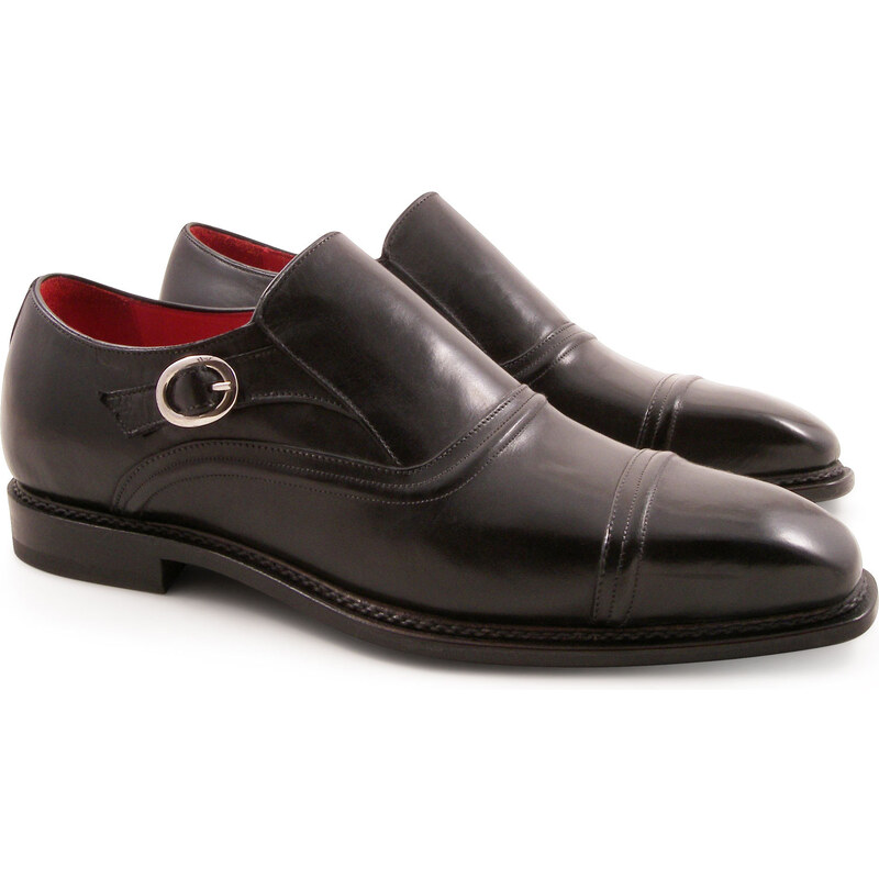 Leonardo Shoes Boucles pour homme en cuir italien fait à la main
