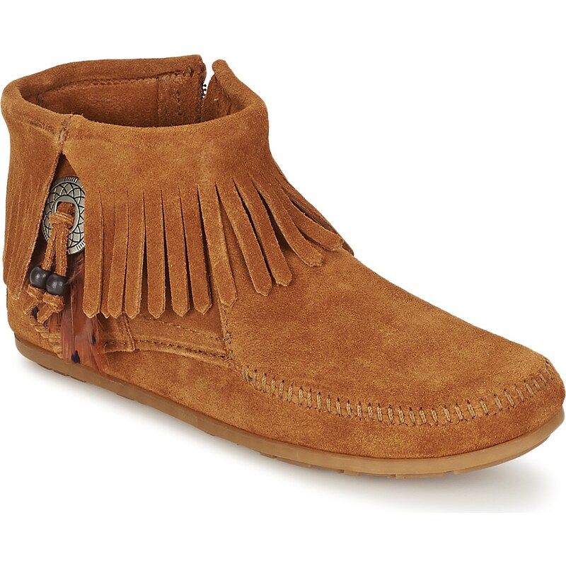 Minnetonka Boots CONCHO FEATHER SIDE ZIP BOOT