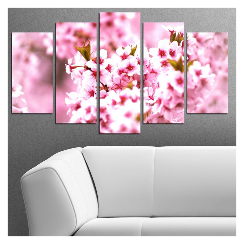 Lesara 5 Panneaux muraux motif floral