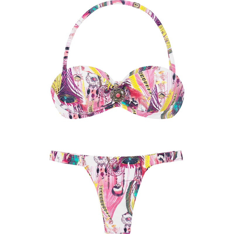 La Playa Bikini Bandeau Rose à Armatures Et String - Hippie Pink