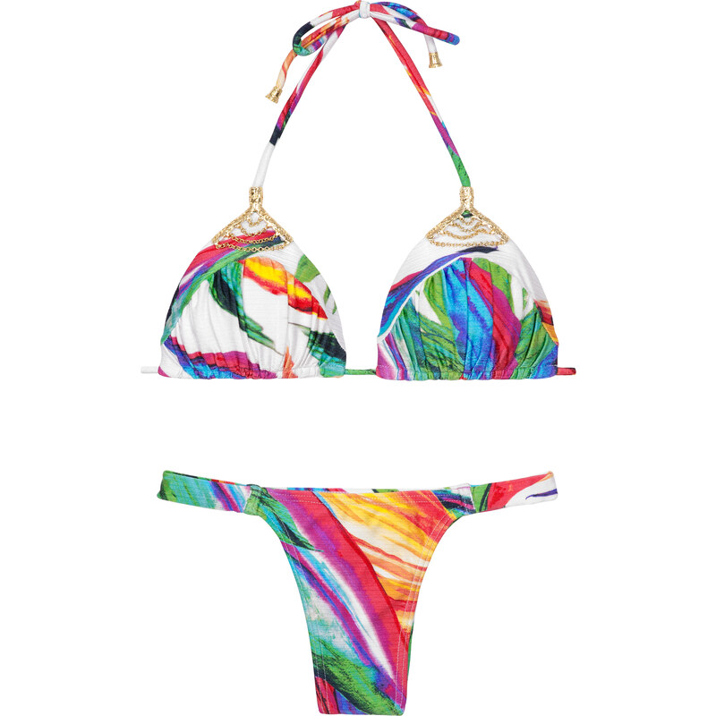 Lua Morena Bikini Multicolore échancré, Triangle Paddé - Acquerello Tesoro