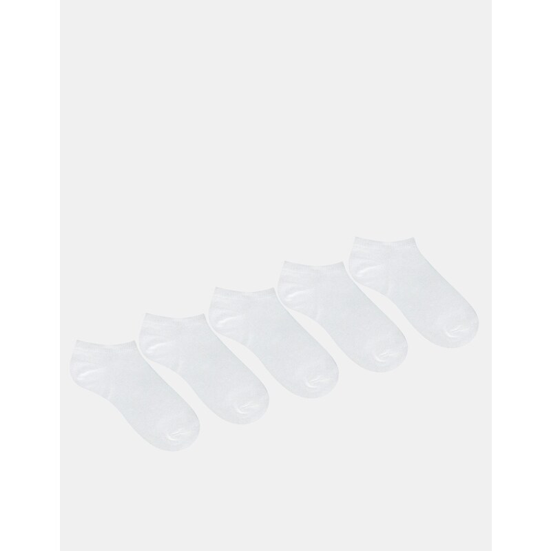 ASOS - Lot de 5 paires de chaussettes - Blanc - Blanc