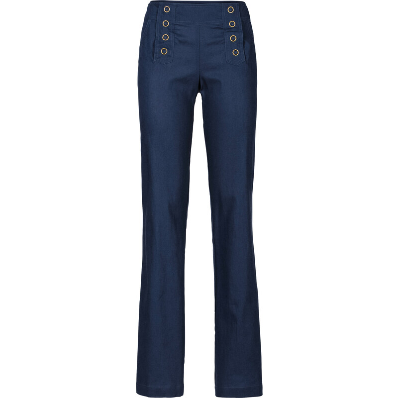 BODYFLIRT boutique Pantalon lin bleu femme - bonprix