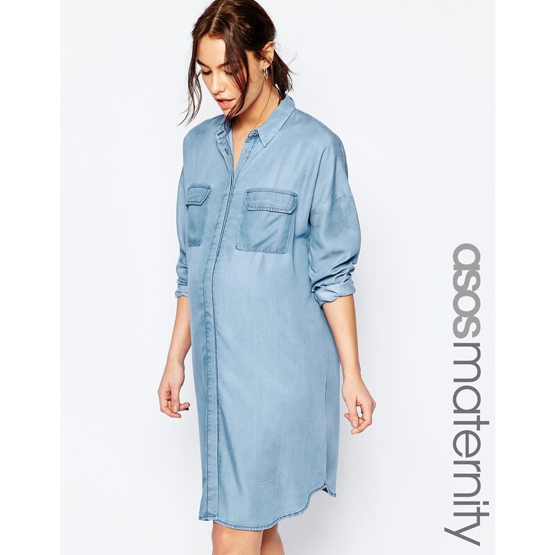 ASOS Maternity - Robe oversize - Bleu