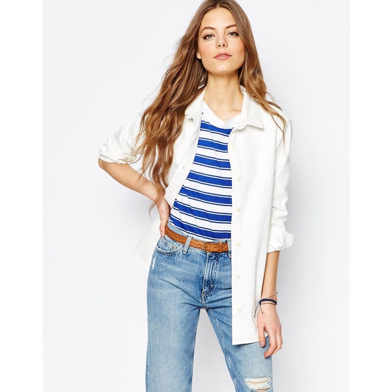MiH Jeans - Veste en jean style chemise - Crème