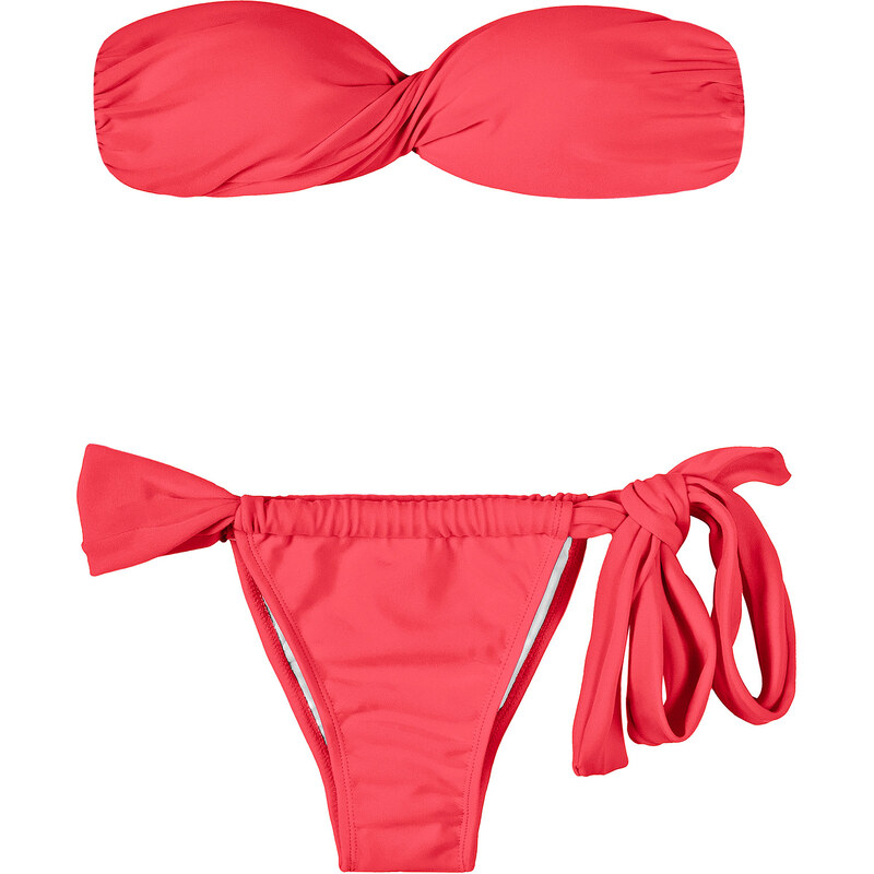 Rio De Sol Bikini Bandeau Et Bas Avec Noeud Rose - Frutilly Torcido Lace