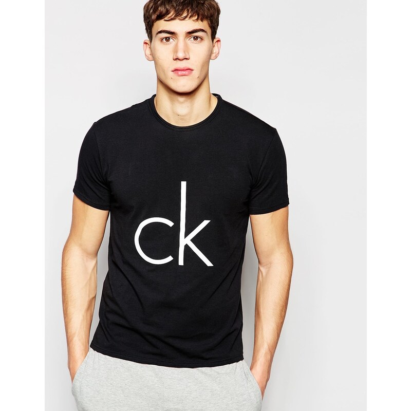 Calvin Klein - T-shirt ajusté avec logo - Noir
