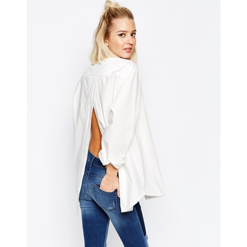 Cheap Monday - Chemise oversize avec dos ouvert - Blanc