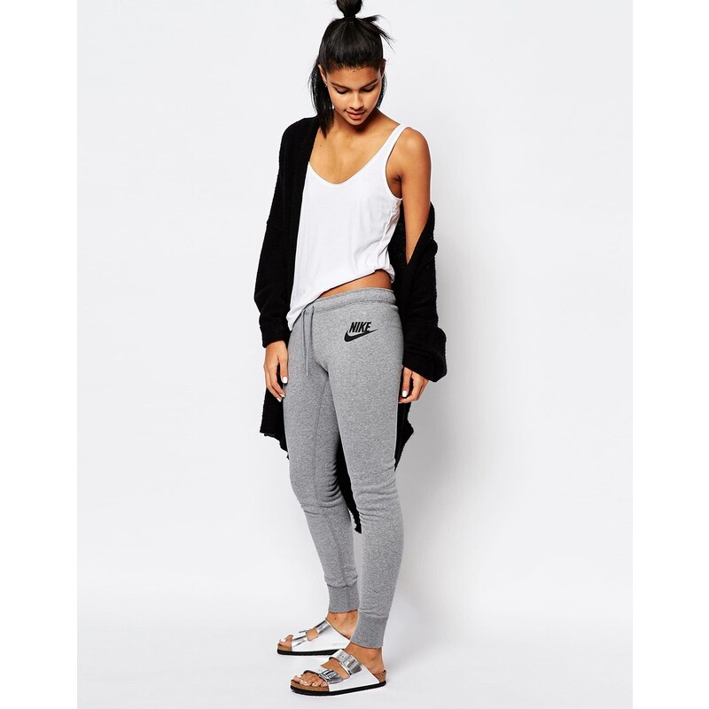 Nike - Pantalon de survêtement skinny avec logo à la taille - Gris