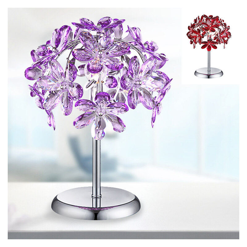 Lesara Lampe de table avec fleurs en acrylique