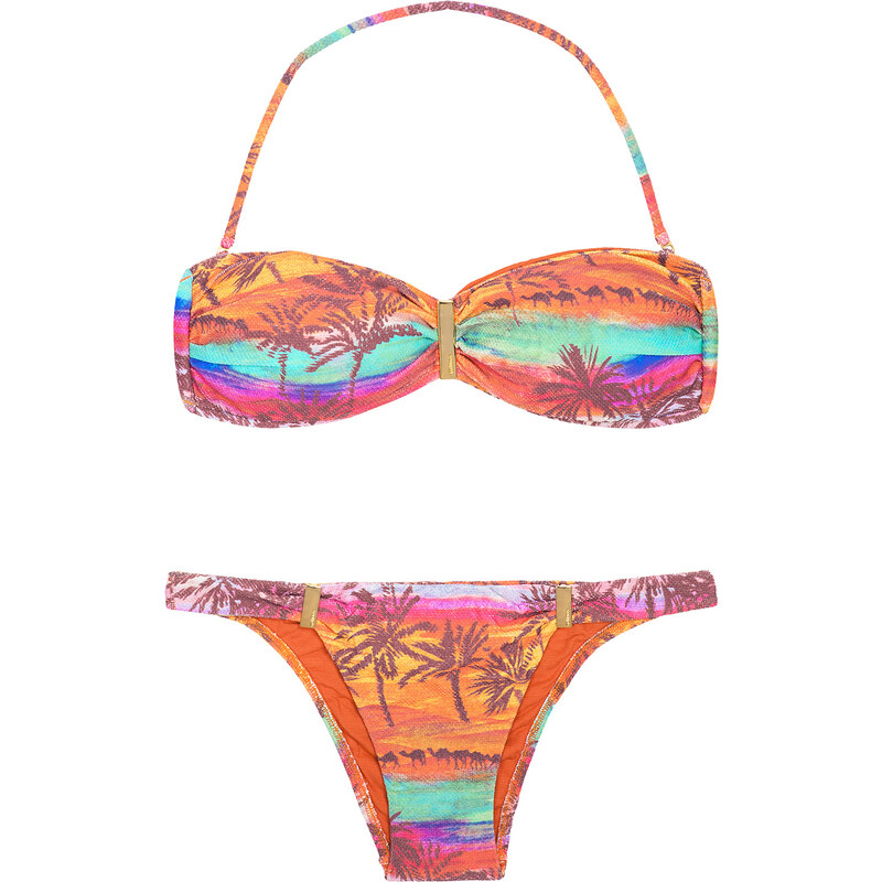 Salinas Bikini Bandeau Texturé Coloré, Imprimé Désert - Palm Marrocos