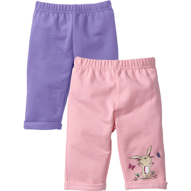 bpc bonprix collection Lot de 2 pantalons sweat bébé en coton bio, T. 56/62-92/98 violet enfant - bonprix
