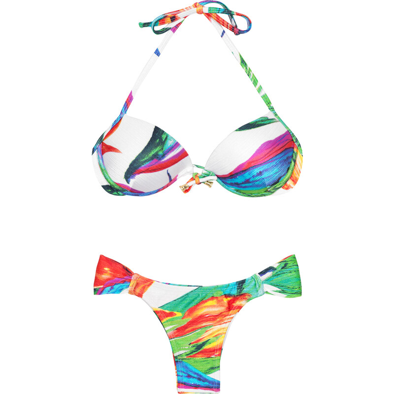 Lua Morena Bikini Balconnet Push Up Multicolore, Bas Fixe - Acquerello Iate