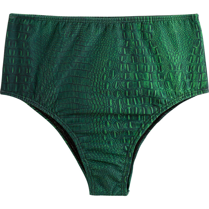 Ellis Beach Wear Culotte De Bain Taille Haute Imprimé Croco - Calcinha Croco Verde
