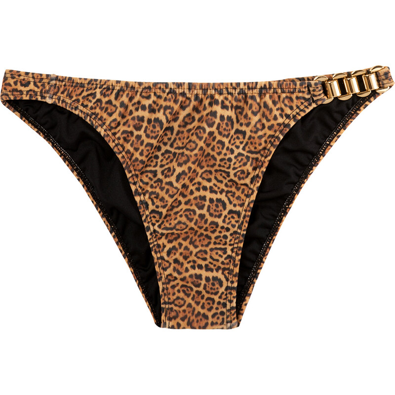 Ellis Beach Wear Bas Brésilien Imprimé Animal Et Détail Doré - Calcinha Bikini Jaguatiric