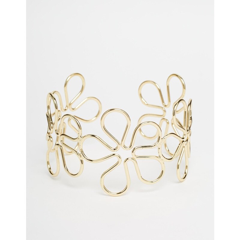ASOS - Bracelet de bras style 60's motif marguerite - Doré
