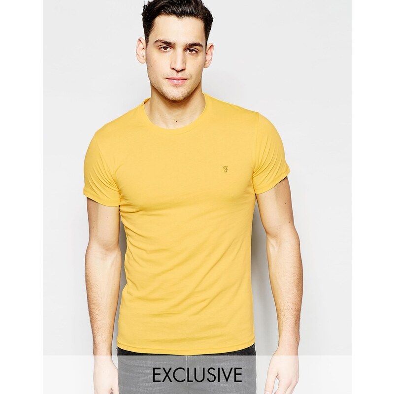 Farah - T-shirt ajusté avec logo F exclusivité ASOS - Orange