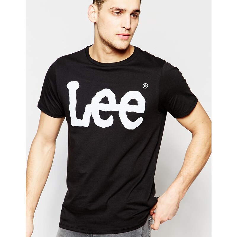 Lee - T-shirt ras du cou avec logo imprimé - Noir - Noir