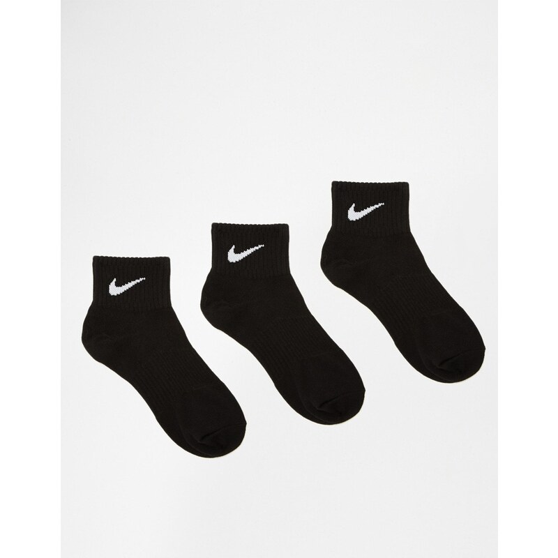 Nike - SX4706-001 - Lot de 3 paires de chaussettes trois quarts - Noir