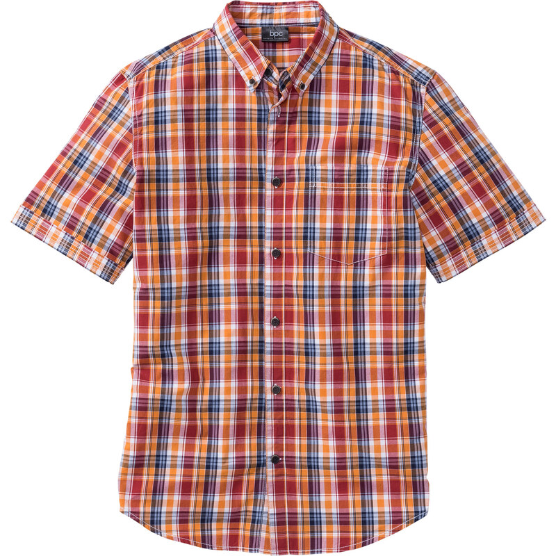 bpc bonprix collection Chemise manches courtes à carreaux Regular Fit orange homme - bonprix