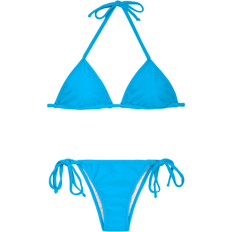 Rio De Sol Bikini Triangle Bleu Et Bas à Nouer - Blue Cort Lacinho