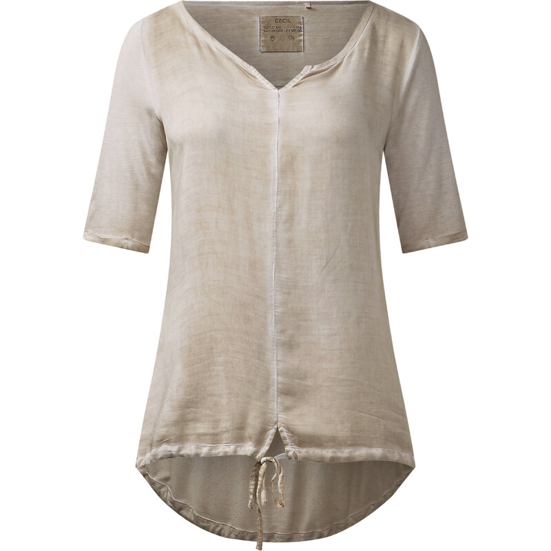 Cecil - T-shirt délavé 1/2 Alexa - sahara dust beige