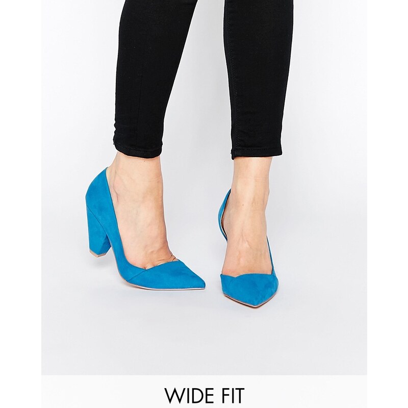 ASOS - SAPPHIRE - Chaussures larges à talons et bouts pointus - Bleu