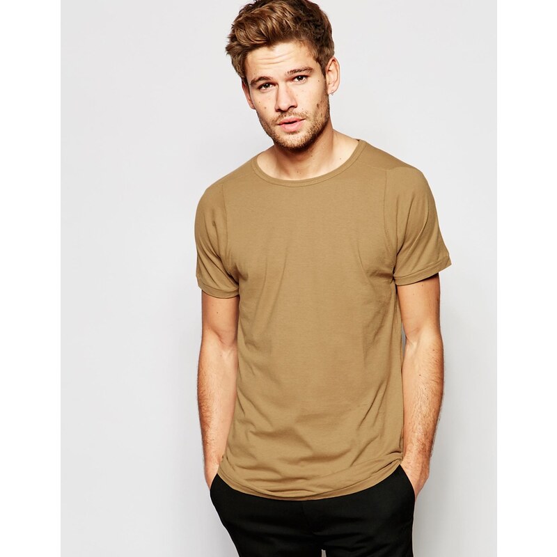 Selected Homme - T-shirt long - Beige