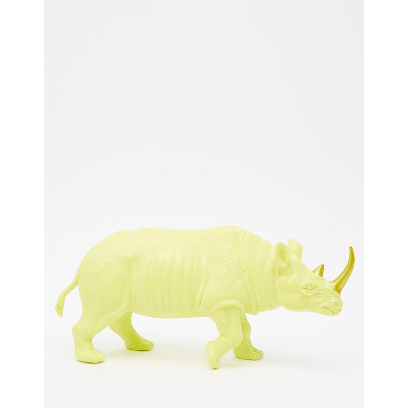 Talking Tables - Décoration rhino fluorescente en résine - Jaune